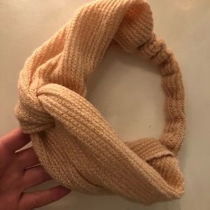 Pink and Gold knit headband